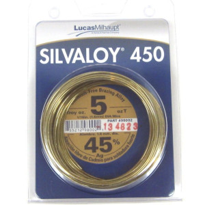 Lucas Milhaupt 98002 Silvaloy 450 Soldadura de plata 45% 1/16in 1.6mm 5 oz 
