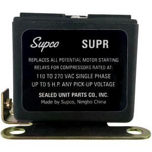 Supco SUPR Relay Potencial Electronico Universal Supco hasta 5 Hp, 30 amp, 110-270 VAC