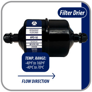 Appli Parts APFD-163 Filtro Secador 3/8 pulg para linea Liquido para Sistemas de Refrigeracion y aire acondicionado 163 SAE Rosca Universal Unidireccional 178mm Largo 76mm Ancho Appli Parts APFD-163 Filtro Secador 3/8 pulg para linea Liquido para Sistemas de Refrigeracion y aire acondicionado 163 SAE Rosca Universal Unidireccional 178mm Largo 76mm Ancho