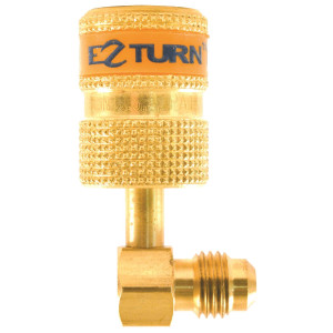 Uniweld EZAB90 Adaptador 1/4 pulg MF x 1/4 pulg FF, 90 grados, Ez-Turn Anti-Blowback para minisplit Compatible con R410A, CFC, HCFC, HFC