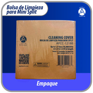 Appli Parts APCC-1218B Bolsa de Mantenimiento o Limpieza Mini Split de 1 - 1.5 Toneladas (18.000 Btu) para equipos de 0.7 a 1 m, Impermeable, manguera de 2.8 m para drenaje. Remplaza 532 533 562 572