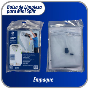 Appli Parts APCC-1218A Bolsa de Mantenimiento o Limpieza Mini Split hasta 1.5 Toneladas (18,000 Btu) Circunferencia de 2.6 m, Impermeable, con Manguera de Drenaje Integrada. Reemplaza 532 533 562 572