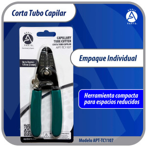 Appli Parts APT-TC1107 Corta Tubo Capilar para Cobre hasta 1/8 in o 3 mm, Herramienta Profesional para HVAC y Bricolaje, compatible con metales blandos