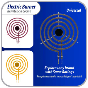 WB30X253 Appli Parts Resistencia Cocina Estufa 4 Vueltas, 8 pulg, 240 V, Compatible con General Electric SP21YA, WB30K10003, 404072, SU202, SP21YA, TS4W8221, Y04000035, WB30T10071, 5304431015, 5303015715