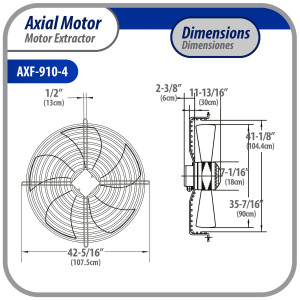 Appli Parts AXF-910-4 Extractor Axial 910 mm (35-7/8 pulg) 220-440 V, 3 ph, 60 Hz, 2500 W, 1050 rpm, Rango Temperatura -30 C a 60 C, incluye aspa y base tipo jaula Appli Parts AXF-910-4 Extractor Axial 910 mm (35-7/8 pulg) 220-440 V, 3 ph, 60 Hz, 2500 W, 1050 rpm, Rango Temperatura -30 C a 60 C, incluye aspa y base tipo jaula