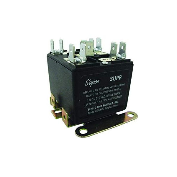 Supco SUPR Relay Potencial Electronico Universal Supco hasta 5 Hp, 30 amp, 110-270 VAC Supco SUPR Relay Potencial Electronico Universal Supco hasta 5 Hp, 30 amp, 110-270 VAC