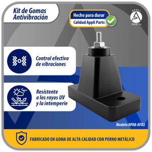 Appli Parts APAB-AFR2 Kit Almohadillas de Goma para montaje de Unidad Condensadora, Kit que incluye 4 unidades  106x54x35 Soporta hasta 300 Kg
