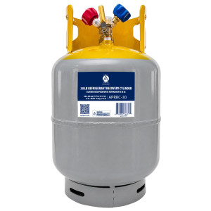 Appli Parts APRRC-30 Cilindro de Recuperacion de Refrigerante 30 lb, 13.6 L, 406 psi (28 bar), Acero HP295, Doble Valvula Liquido/Vapor, Compatible R12 R22 R134a R410A R407C y mas, uso HVAC