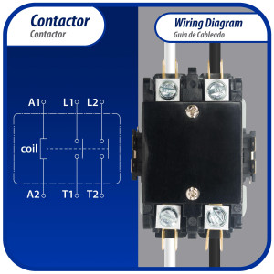 Appli Parts APAC-220120 Contactor 2 Polos 20A 120V Bobina Repuesto para Compresores de CA y Aplicaciones Electricas Certificacion UL E476929 de Trabajo Pesado