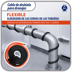 Appli Parts APDH-HB6-2 Resistencia para Tuberia y Drenaje 240 V, 42 W, 1.8 m, Cable Calefactor Anticongelacion para Cuarto Frio, Cava, Congelador y Refrigeracion, 7 W/ft