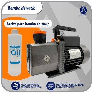 Appli Parts APVCP-723 Bomba de Vacio HVAC 7.0 CFM 3/4 HP 2 Etapas 115/220 V 50-60 Hz para Calefaccion, Aire Acondicionado, A/C Automotriz y Refrigeracion, Entradas 1/4 y 3/8 in