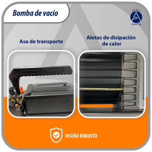 Appli Parts APVCP-1423 Bomba de Vacio HVAC 14.0 CFM 1 HP 2 Etapas 115/220 V 50-60 Hz para Calefaccion, Aire Acondicionado, A/C Automotriz y Refrigeracion, Entradas 1/4 y 3/8 in
