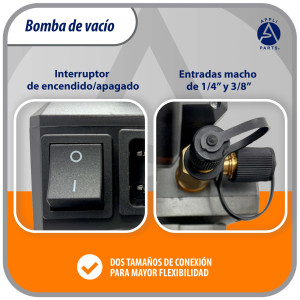 Appli Parts APVCP-1423 Bomba de Vacio HVAC 14.0 CFM 1 HP 2 Etapas 115/220 V 50-60 Hz para Calefaccion, Aire Acondicionado, A/C Automotriz y Refrigeracion, Entradas 1/4 y 3/8 in