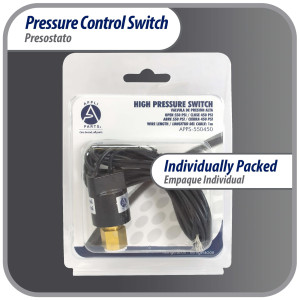 Appli Parts APPS-550450 Valvula Presostato R410 Alta, Abre 550 psi, Cierra 450 psi, 1 m Cable, SPST, 1/4 SAE Hembra, Reset Automatico, remplazo Universal para Aire Acondicionado
