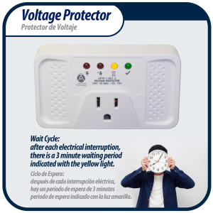 Appli Parts APVP-11EE1-3 Protector de Voltaje 120 V, 50/60 Hz, 12 A, 140 joules, para Refrigerador, actua como supresor de picos, funciona con todas las marcas de electrodomesticos Appli Parts APVP-11EE1-3 Protector de Voltaje 120 V, 50/60 Hz, 12 A, 140 joules, para Refrigerador, actua como supresor de picos, funciona con todas las marcas de electrodomesticos