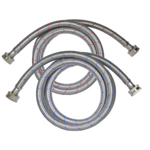 Appli Parts APIH-7234 2 Mangueras 1.8 m Lavadora Entrada de Agua de Acero Inoxidable Trenzado, con Empacaduras, Conectrores 3/4 pulg Hembra, conexiones Rectas Appli Parts APIH-7234 2 Mangueras 1.8 m Lavadora Entrada de Agua de Acero Inoxidable Trenzado, con Empacaduras, Conectrores 3/4 pulg Hembra, conexiones Rectas