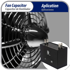 Appli Parts CAP-10-450 Condensador Capacitor de ventilador 10 mfd (microfaradios) uf 450VAC con conectores compatible con cualquier marca de igual capacitancia 5.8 Ancho, 2.2 Profundidad, 4.6 cm Alto