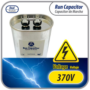 Appli Parts Condensador Capacitor de Marcha 80 Mfd uF (microfaradios) 370VAC CBB65 Universal Aire acondicionado y otras aplicaciones Ovalado UL E476928 cm Alto cm Ancho CON-80-370