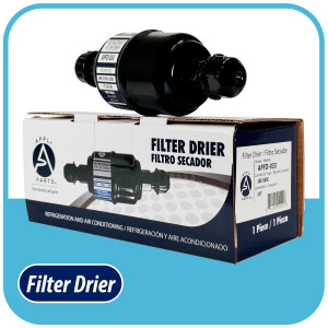 Appli Parts APFD-033 Filtro Secador 3/8 pulg para linea Liquido para Sistemas de Refrigeracion y aire acondicionado 033 SAE Rosca Universal Unidireccional 102mm Largo 25mm Ancho