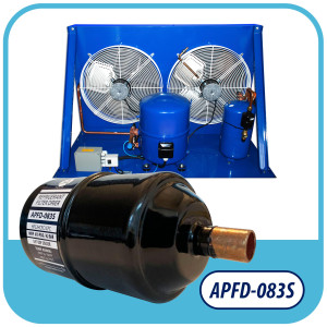 Appli Parts APFD-083S Filtro Secador 3/8 pulg para linea Liquido para Sistemas de Refrigeracion y aire acondicionado 083S ODF Soldable Universal Unidireccional 140mm Largo 51mm Ancho