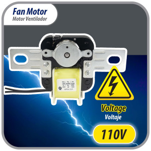 Appli Parts APFM-329 20 W Motor Ventilador, 110 V, 50/60 Hz, 0.48 A, 3000 rpm, rotacion CW remplazo Universal para Evaporadores, no incluye aspa