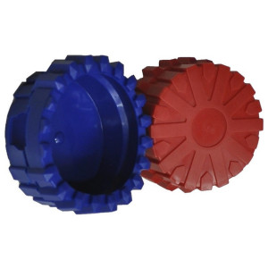 Uniweld GB25S Juego de Protectores para Esferas de Manometro 2.5 pulg, 63.5mm, Rojo y Azul