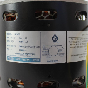 Appli Parts APFM-5461 1/6 - 1/2 Hp Motor Ventilador, 230 V, 60 Hz, 3.9 A, 1075 rpm, 4 velocidades, Rolinera, Rotacion Reversible, Tipo Rescue 1 eje, capacitor 10 mfd/370 VAC Certificado UL E486336 remplaza 5461 y otros Appli Parts APFM-5461 1/6 - 1/2 Hp Motor Ventilador, 230 V, 60 Hz, 3.9 A, 1075 rpm, 4 velocidades, Rolinera, Rotacion Reversible, Tipo Rescue 1 eje, capacitor 10 mfd/370 VAC Certificado UL E486336 remplaza 5461 y otros