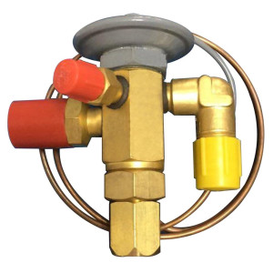 Appli Parts 1 Ton Compatible con R22, Valvula de Expansion 3/8 x 1/2 pulg SAE Ecualizacion Externa 1/4 pulg
