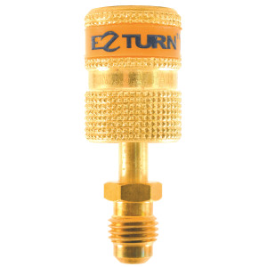 Uniweld EZABM Adaptador Ez-Turn Anti-Blowback 1/4 pulg MF X 5/16 pulg FF Compatible con R410A, CFC, HCFC y HFC