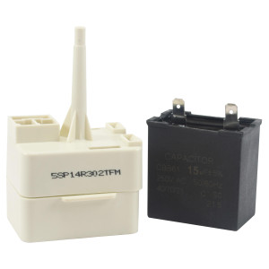 Appli Parts W10613606AP Relay y capacitor de 15mfd 250 VAC para compresor de refrigeradora remplazo de multiples modelos de Kemore, Whirlpool, Amana, W10416065, PS8746522, 67003186
