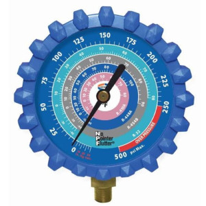 Uniwel G440ND Esfera Manometro A2L Azul Baja 80mm Compatible con R32, R454B, R448A, R410A, Psi/ F

