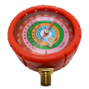 Appli Parts APMG-GA3H Esfera de Alta Compatible con R134a, R22, R404A, R410A, 1/4 pulg SAE, Escala Presion psi, Escala Temperatura Fahrenheit