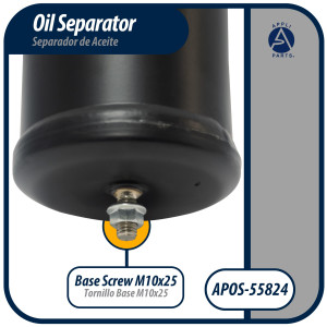 Appli Parts APOS-55824 Separador de Aceite 1/2 pulg ODF Soldable, CFC, HCFC, HFC, Compatible con R22, R407C, R502, R134a, R404A, R507A, Temperatura de trabajo desde -10 C a 130 C