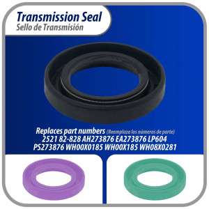 WH8X281 Appli Parts Sello de la Transmision WH8X281AP Compatible con General Electric WH00X185 WRW1505MAL 2521 82-828 AH273876 EA273876 LP604 PS273876 WH00X0185