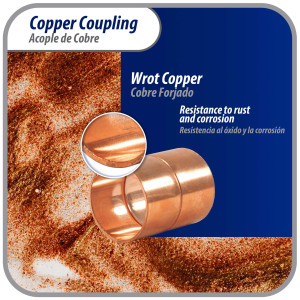 Appli Parts AP-A078 7/8 pulg Anillo de Cobre Accesorios de tuberia de cobre CxC Conexiones soldadas para aplicaciones de refrigeracion, aire acondicionado y plomeria Tuberia de cobre ACR y tipo L