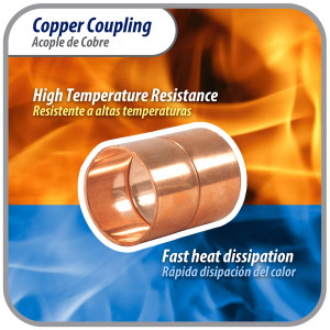 Appli Parts AP-A078 7/8 pulg Anillo de Cobre Accesorios de tuberia de cobre CxC Conexiones soldadas para aplicaciones de refrigeracion, aire acondicionado y plomeria Tuberia de cobre ACR y tipo L