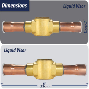 Appli Parts APSG-58AS Visor de Liquido 5/8 pulg Indicador de Humedad con conexiones Soldable con cuerpo solido para Sistemas de Refrigeracion y Aire Acondicionado