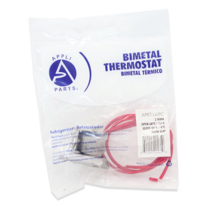 Appli Parts APBT-L60C Bimetal Termico 2 Cables Abre a 16C y Cierra a 4C, con clip, cables de colores rojo y rojo, Referencia BIM-60 / Termodisco