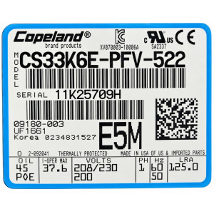 Compresor Copeland 4hp 230v/1ph/60hz Media/Alta Temperatura