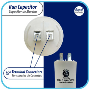 Appli Parts Condensador Capacitor de Marcha 80 Mfd uF (microfaradios) 250VAC CBB60 Cuerpo plastico para bombas de agua y otras aplicaciones Redondo UL E476928 CON-80-250-P