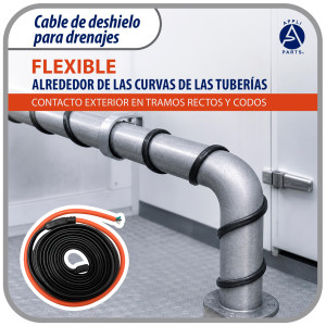 Appli Parts APDH-HB12-1 Resistencia para Tuberia y Drenaje 120 V, 84 W, 3.65 m, Cable Calefactor Anticongelacion para Cuarto Frio, Cava, Congelador y Refrigeracion, 7 W/ft