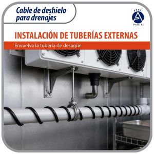 Appli Parts APDH-HB12-1 Resistencia para Tuberia y Drenaje 120 V, 84 W, 3.65 m, Cable Calefactor Anticongelacion para Cuarto Frio, Cava, Congelador y Refrigeracion, 7 W/ft