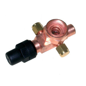 Danfoss 8168031 V06 1 pulg Rotolock x 1/2 ODF Soldable, Valvula de Servicio para Compresores