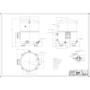 Danfoss MTZ125HU4VE 10.5HP R404,R407,R134,R448, MBP Compresor Reciprocante para Refrigeracion 400/3/50 460/3/60 (V/Ph/Hz),Descarga 1-1/4 in V04, Succion 1-3/4 in V02, Rotolock,Aceite POE,MTZ125-4V