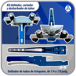 Appli Parts APT-TB999 Doblador, Cortador de Tubo y Desbarbador para tuberias de 1/4, 5/16, 3/8, 1/2, 5/8, 3/4, 7/8 pulg de Cobre, Aluminio, PVC y otros materiales blandos