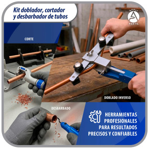 Appli Parts APT-TB999 Doblador, Cortador de Tubo y Desbarbador para tuberias de 1/4, 5/16, 3/8, 1/2, 5/8, 3/4, 7/8 pulg de Cobre, Aluminio, PVC y otros materiales blandos