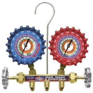 Uniweld QS4L3H Juego Manometro Completo (Compatible con R410A, R22, R404A) Psi/ F con Mangueras 3 pies