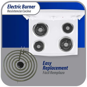MP21YA Appli Parts Resistencia Cocina Estufa 4 Vueltas,8 pulg, 2100 W, 240 V, Compatible con Whirlpool 8053268, 9761345, 8053268, 9761345, 4165352, 4389732, 4163771, 877983, 879066