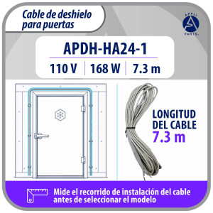 Appli Parts APDH-HA24-1 Resistencia Anticondensacion 110 V, 168 W, 7.3 m, Cable Trenzado de Aluminio Flexible para Marco y Puerta de Cuarto Frio, Cava y Congelador, 7 W/ft