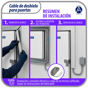 Appli Parts APDH-HA24-1 Resistencia Anticondensacion 110 V, 168 W, 7.3 m, Cable Trenzado de Aluminio Flexible para Marco y Puerta de Cuarto Frio, Cava y Congelador, 7 W/ft